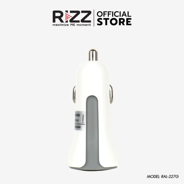 ริซซ์ ชุดชาร์จในรถยนต์ สำหรับสมาร์ตโฟน แอนดรอยด์ พร้อมสาย  USB-A to Micro USB รุ่น  RAL-227G - Image 4